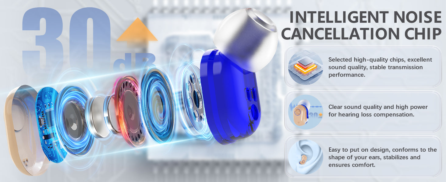 Wireless Mini Hearing Aid with Charging Case