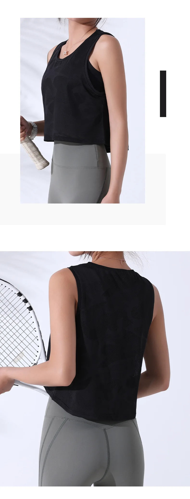 Women’s Camo Mesh Fitness Crop Tank Top