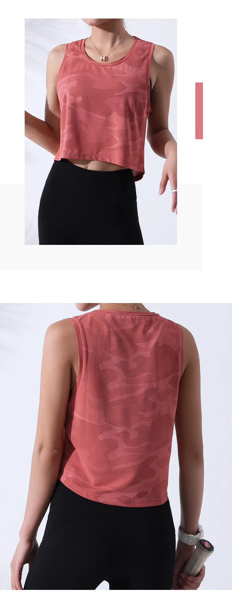 Women’s Camo Mesh Fitness Crop Tank Top