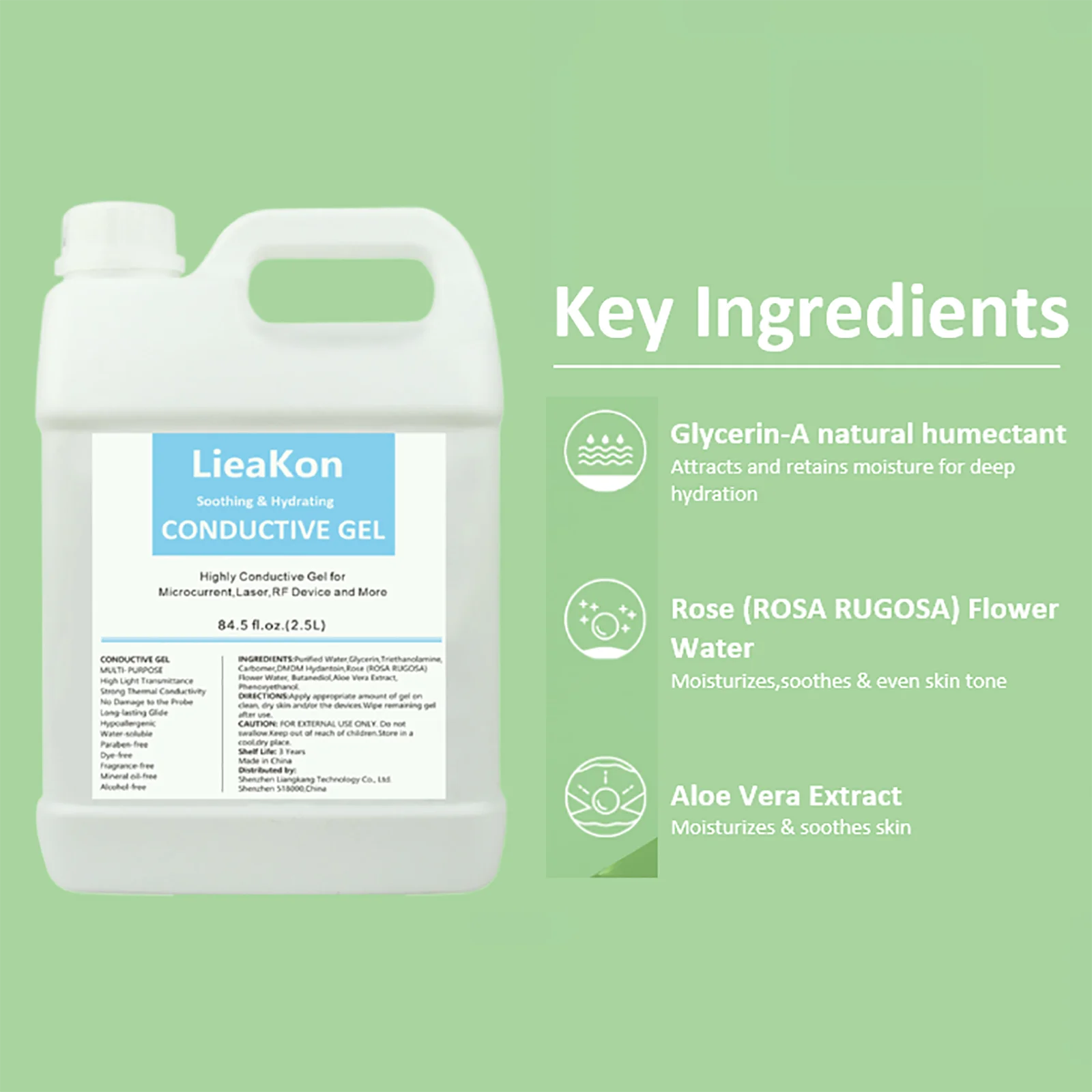 2.5L Gel Conductor Radiofrecuency Cavitacion Clear Contact Gel for Ultrasound Beauty Face and Body Skin Care