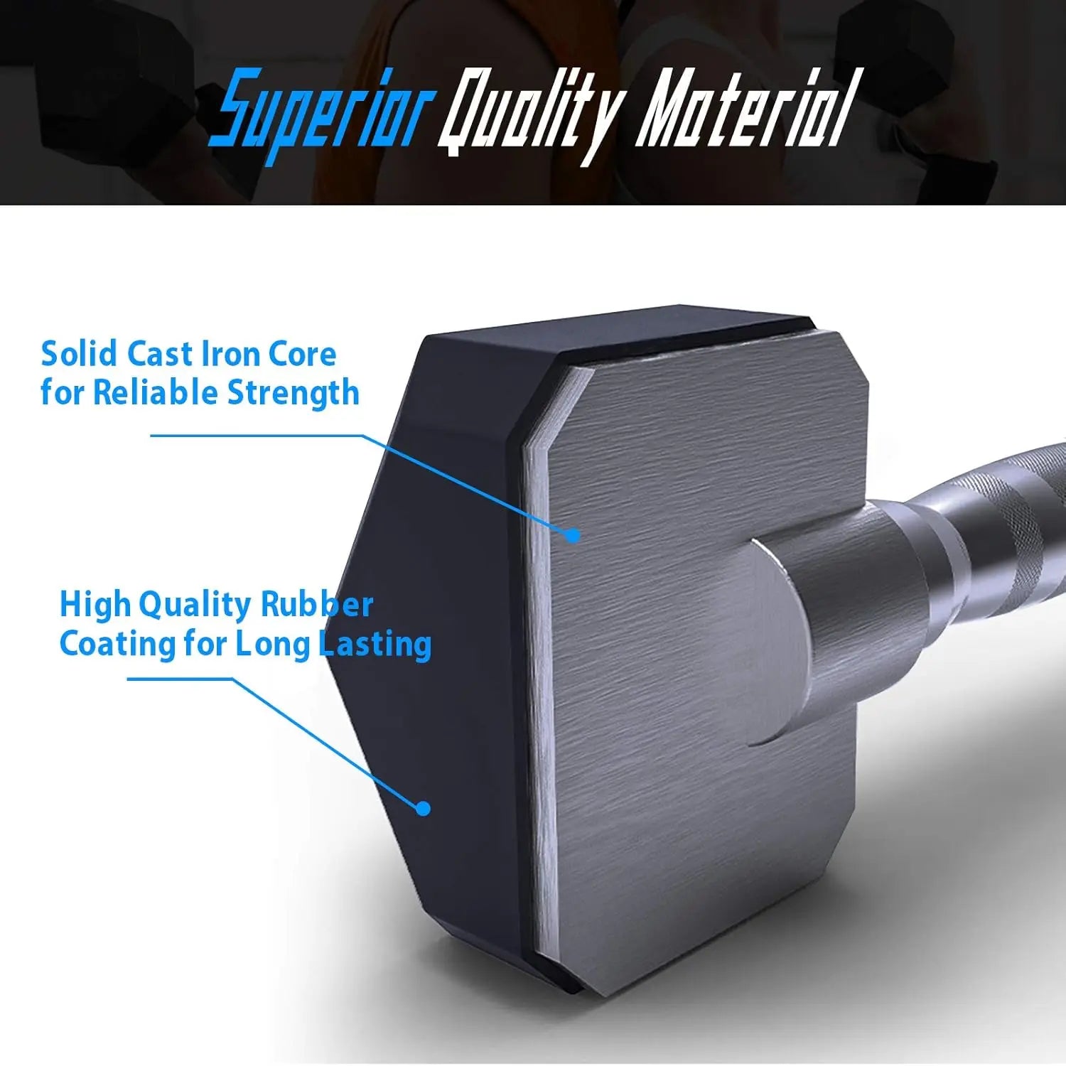 Rubber Grip Cast Iron Dumbbell