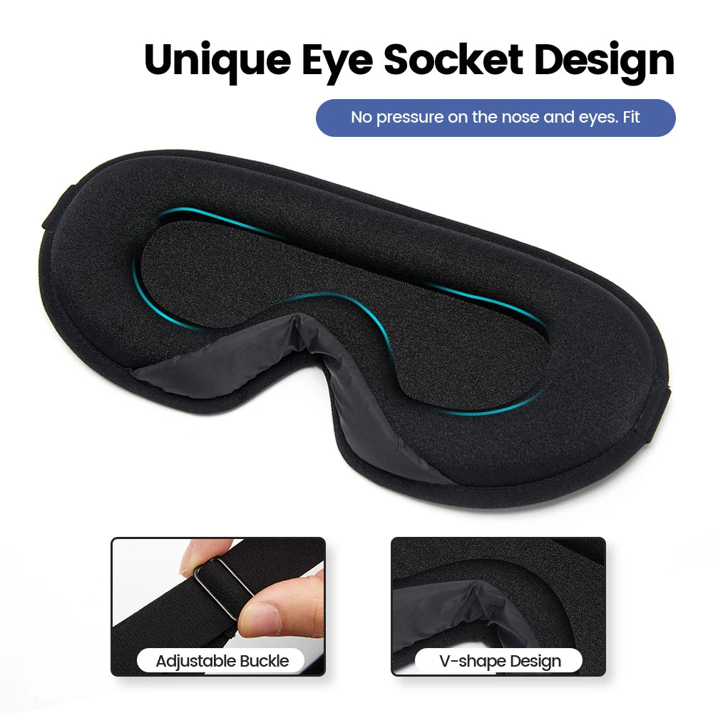 3D Contoured Sleeping Mask – Soft Breathable Eye Mask for Travel & Night Sleep