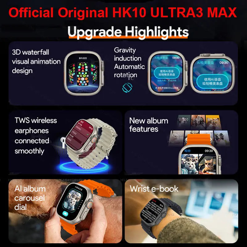 HK10 Ultra 3 Max Smartwatch 2025 – 49mm AMOLED
