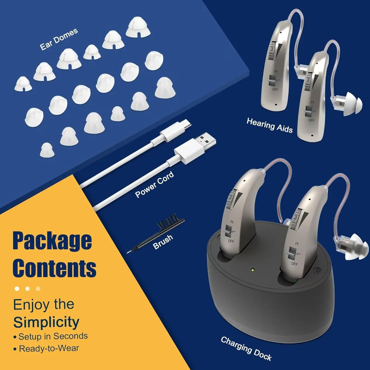 Wireless Rechargeable Hearing Aids for Seniors