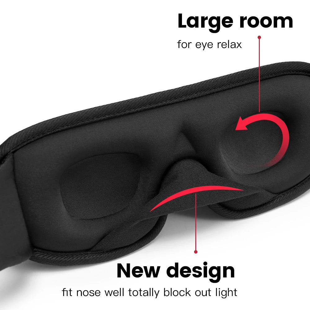 3D Contoured Sleeping Mask – Soft Breathable Eye Mask for Travel & Night Sleep