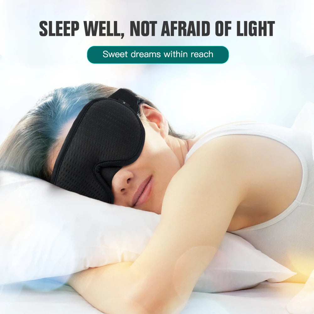 3D Contoured Sleeping Mask – Soft Breathable Eye Mask for Travel & Night Sleep
