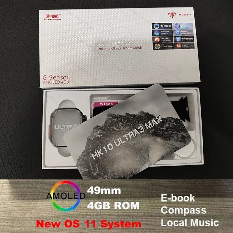HK10 Ultra 3 Max Smartwatch 2025 – 49mm AMOLED