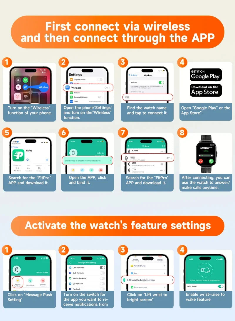 1.44” Bluetooth Smartwatch for Android & iOS