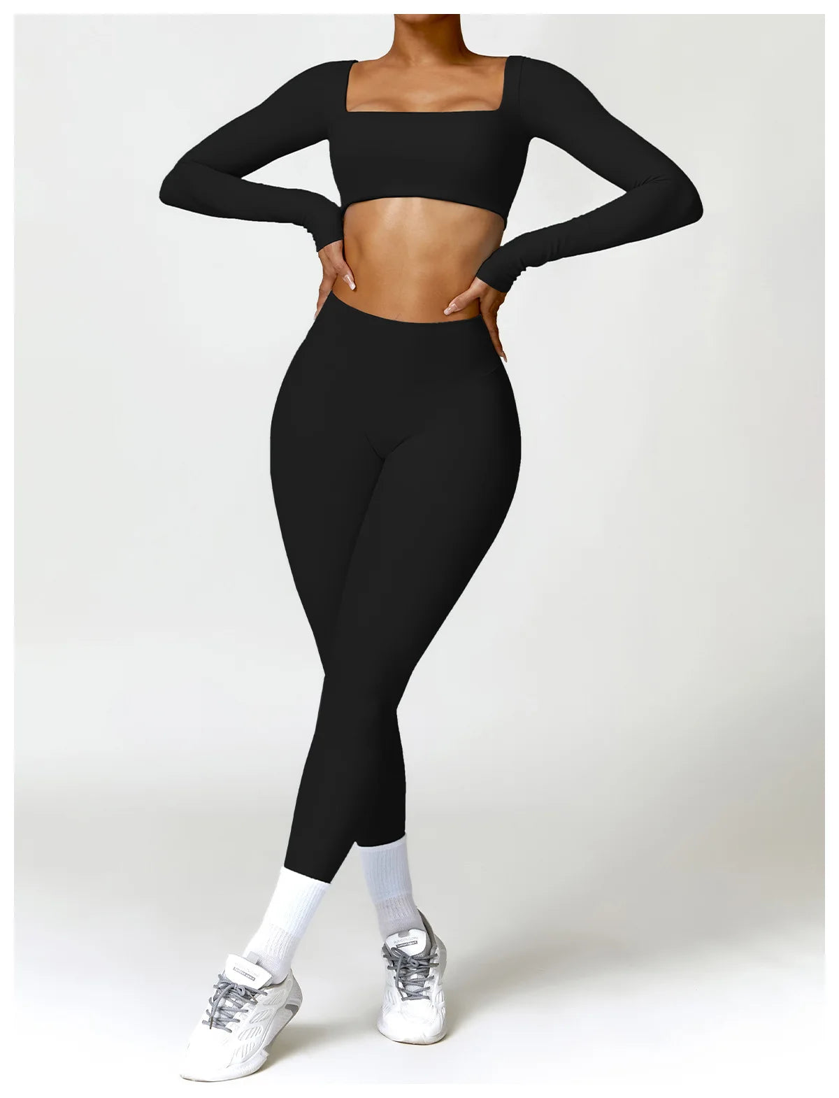 Women’s Quick-Dry Long Sleeve Sports Crop Top