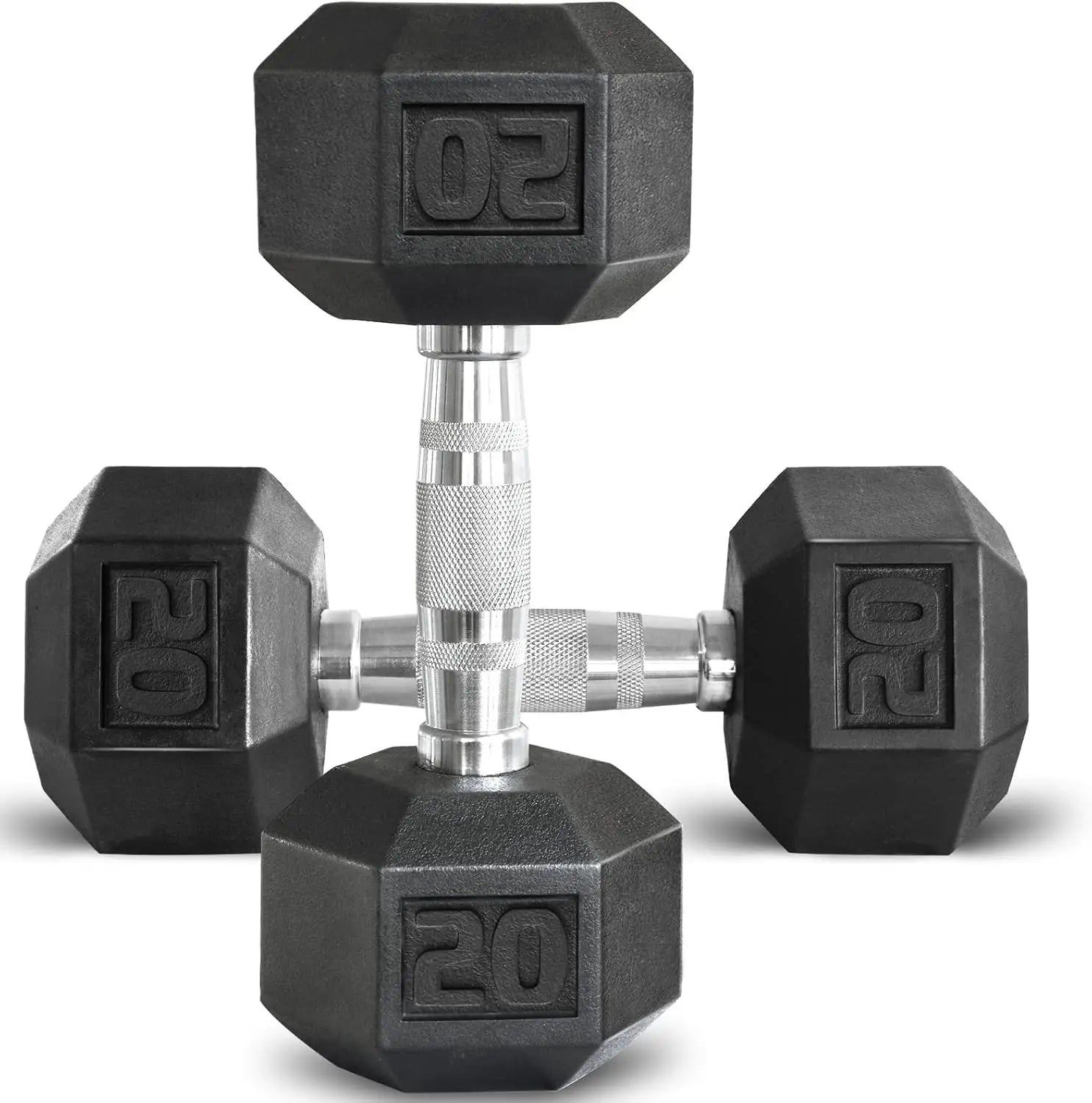 Rubber Grip Cast Iron Dumbbell
