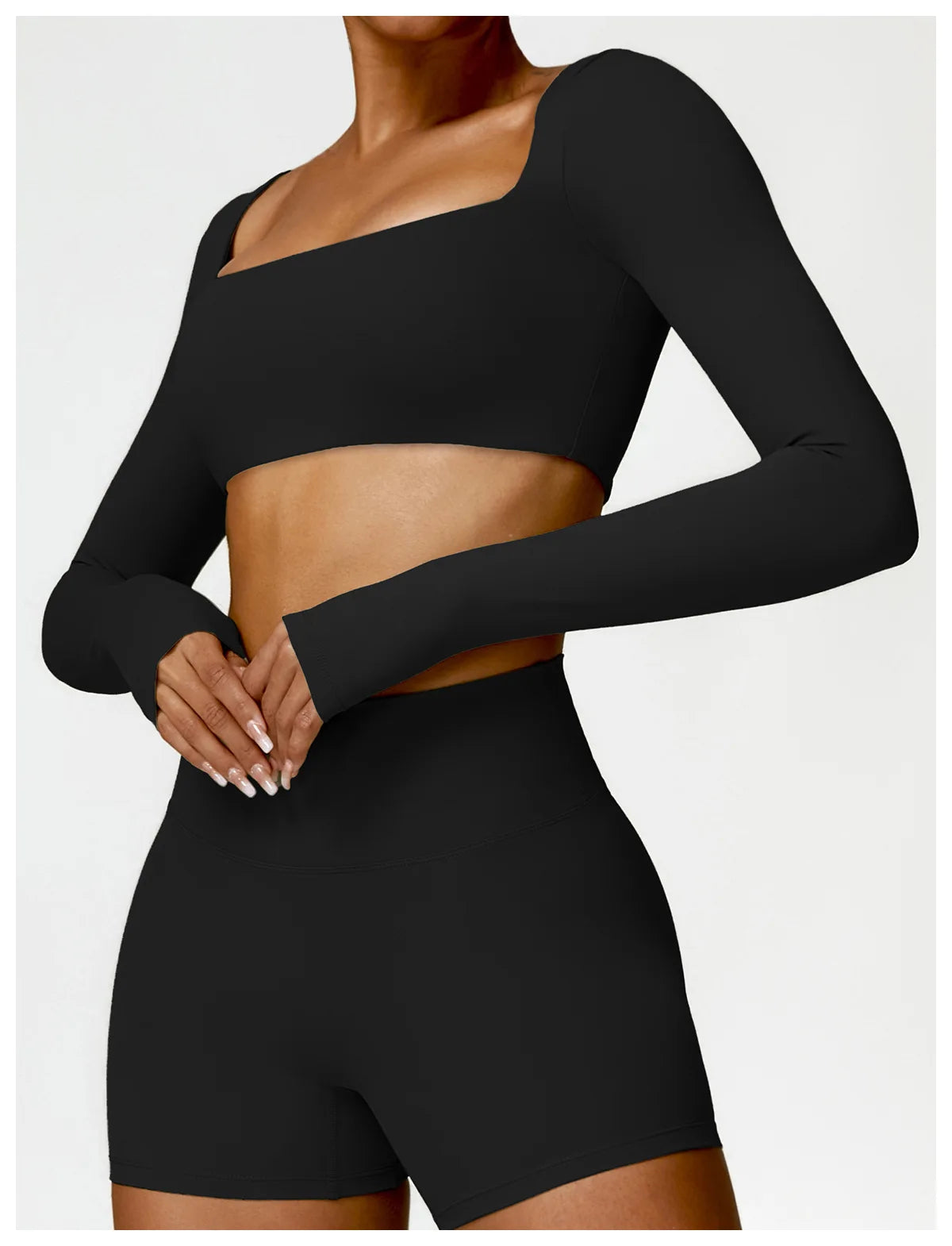 Women’s Quick-Dry Long Sleeve Sports Crop Top