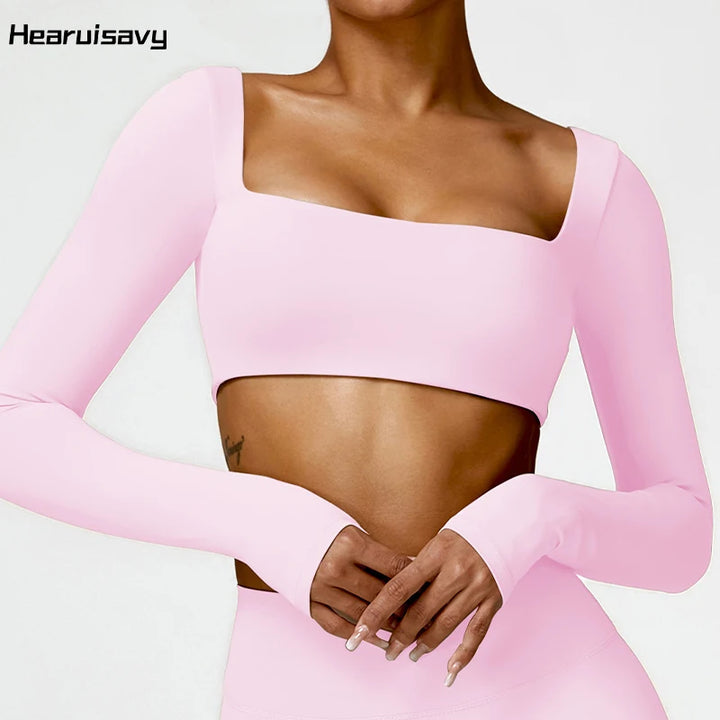 Women’s Quick-Dry Long Sleeve Sports Crop Top