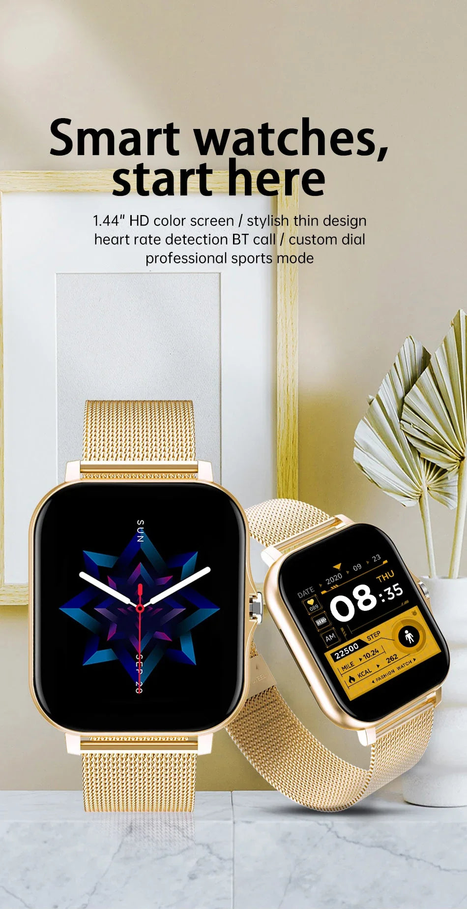 1.44” Bluetooth Smartwatch for Android & iOS
