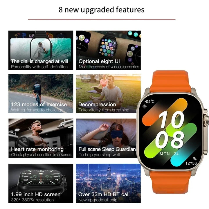 T900 Ultra 2 Smartwatch 49mm – Bluetooth Call, Music, NFC, Wireless Charging, Compatible with Android & iOS