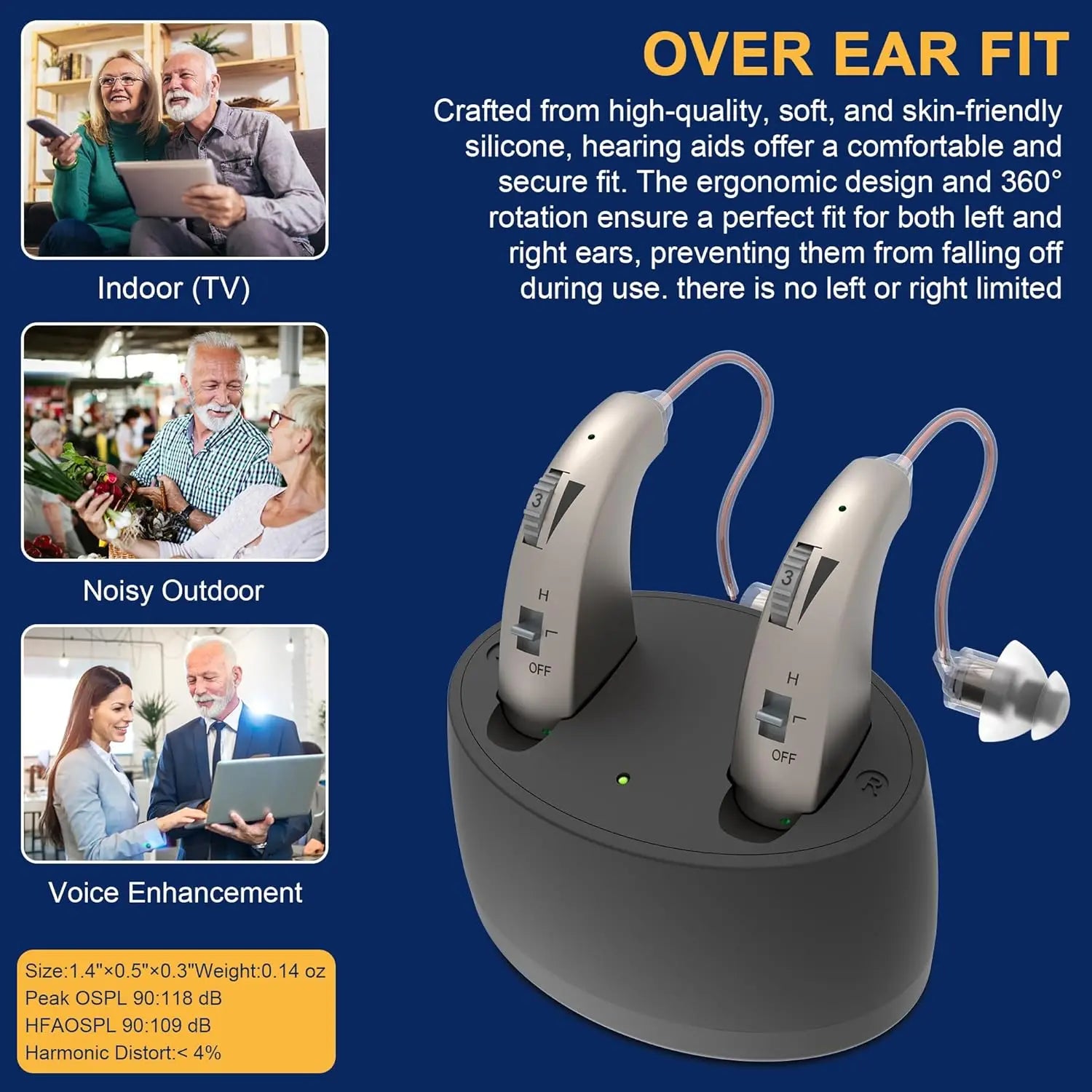 Wireless Rechargeable Hearing Aids for Seniors