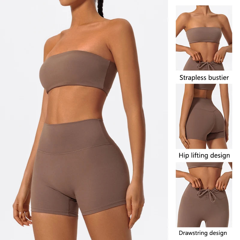 Women’s 2-Piece Strapless Fitness Set