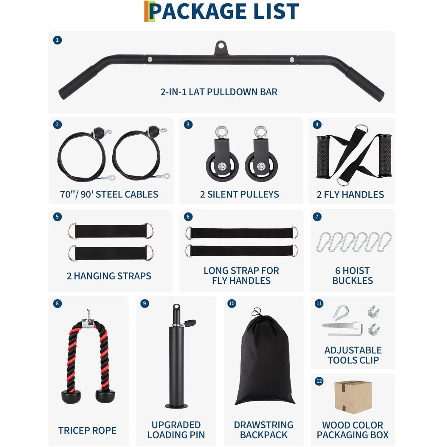 Home Gym Pulley Cable System Set