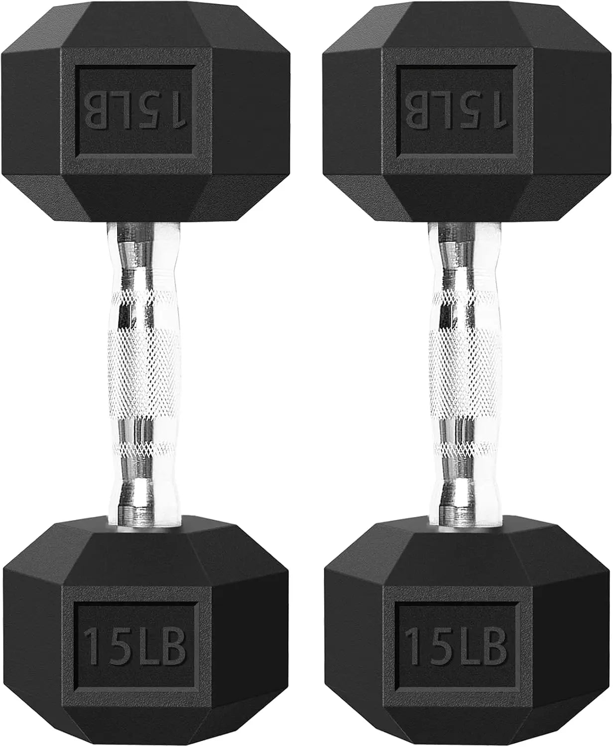 Rubber Grip Cast Iron Dumbbell