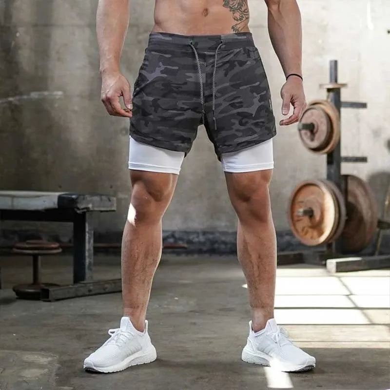 Men’s 2-in-1 Camo Running Shorts