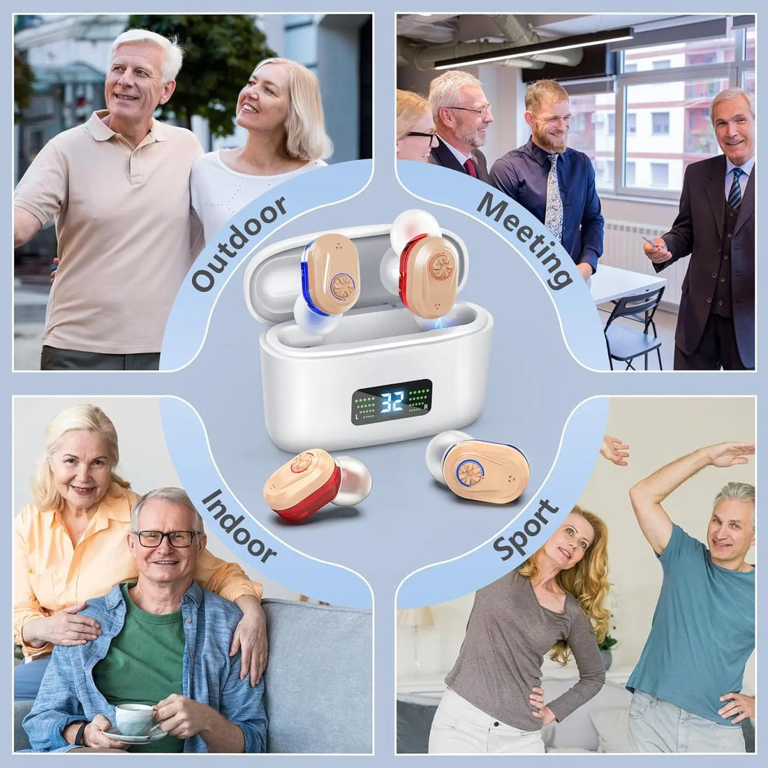 Wireless Mini Hearing Aid with Charging Case