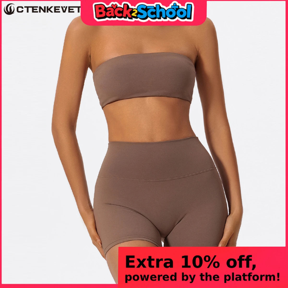 Women’s 2-Piece Strapless Fitness Set