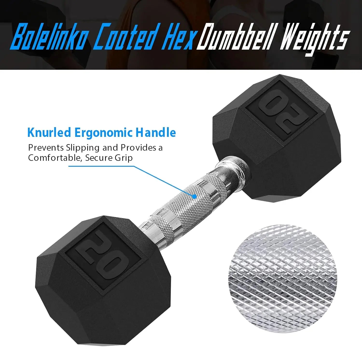 Rubber Grip Cast Iron Dumbbell