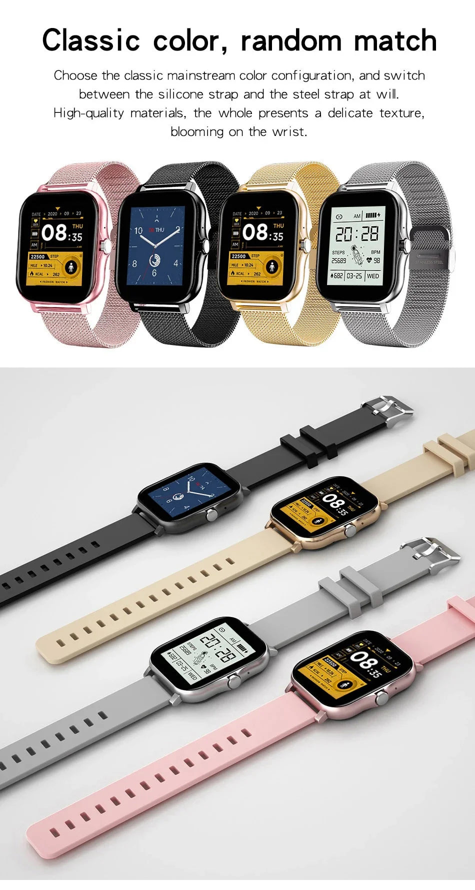 1.44” Bluetooth Smartwatch for Android & iOS