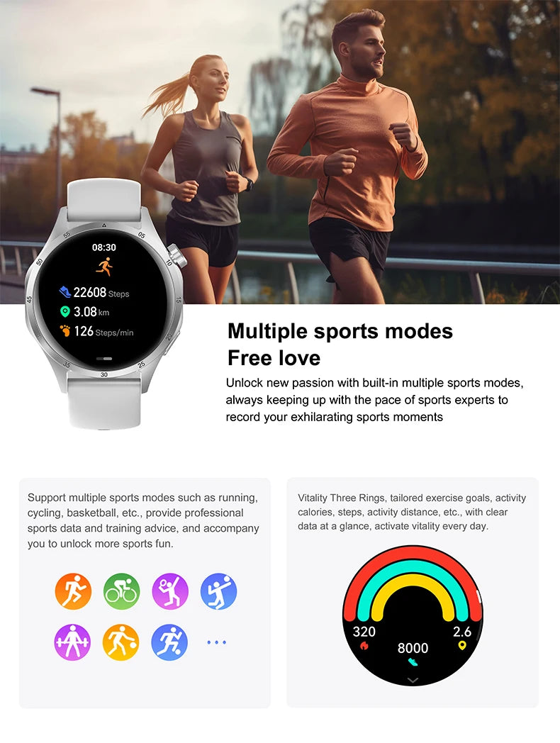 2025 Men’s AMOLED Bluetooth Smartwatch