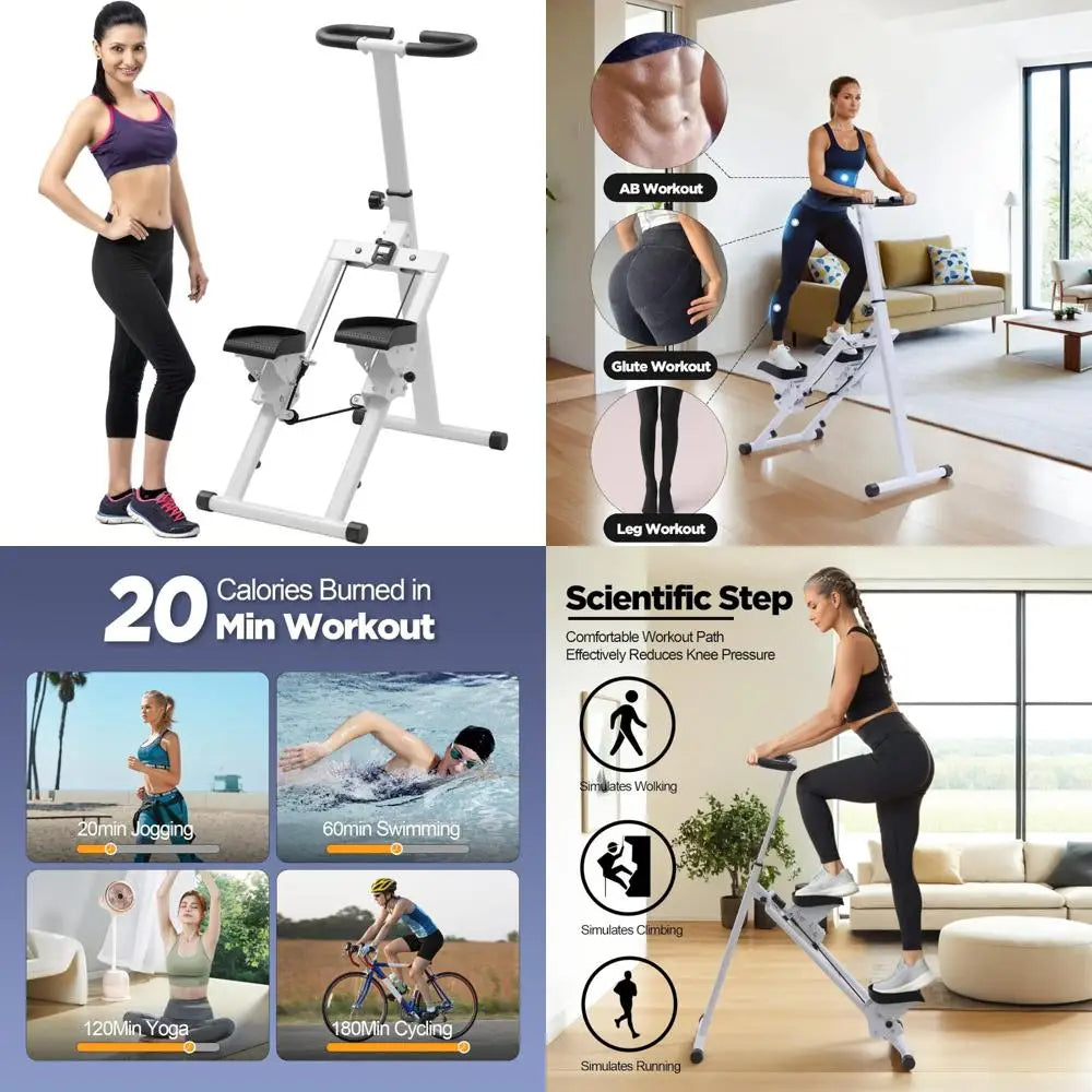 Adjustable Height Stair Stepper with Handlebars