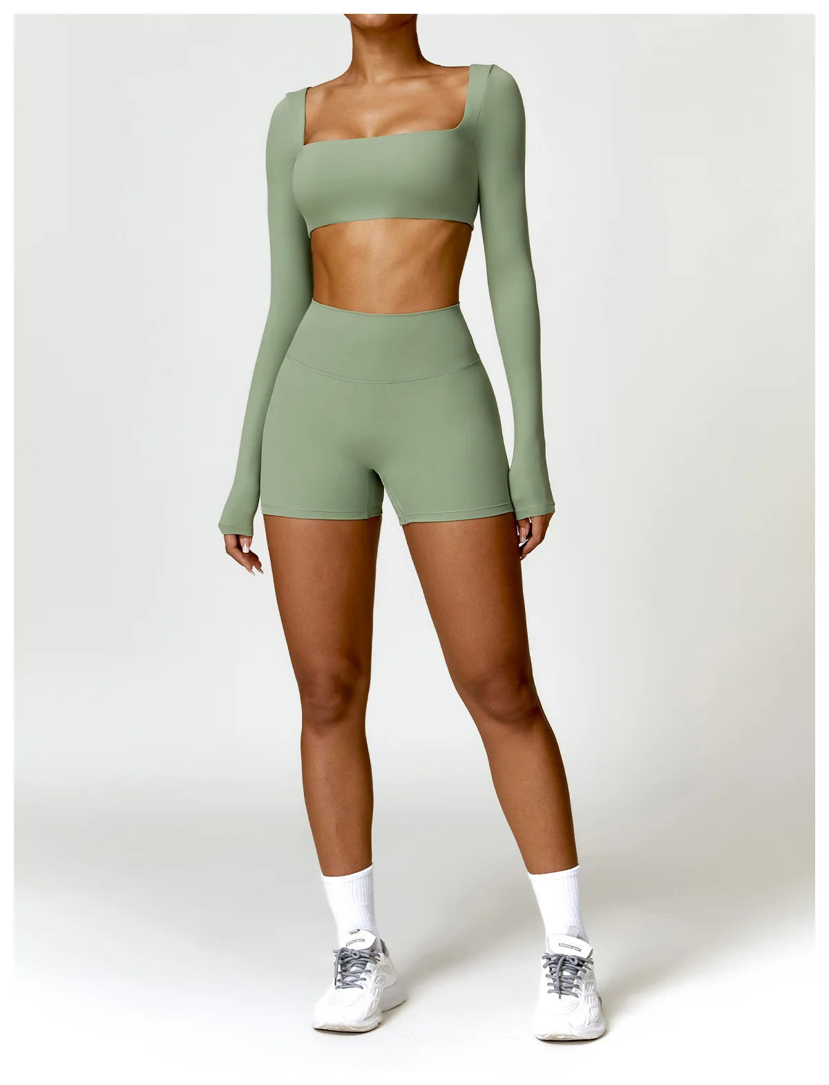 Women’s Quick-Dry Long Sleeve Sports Crop Top