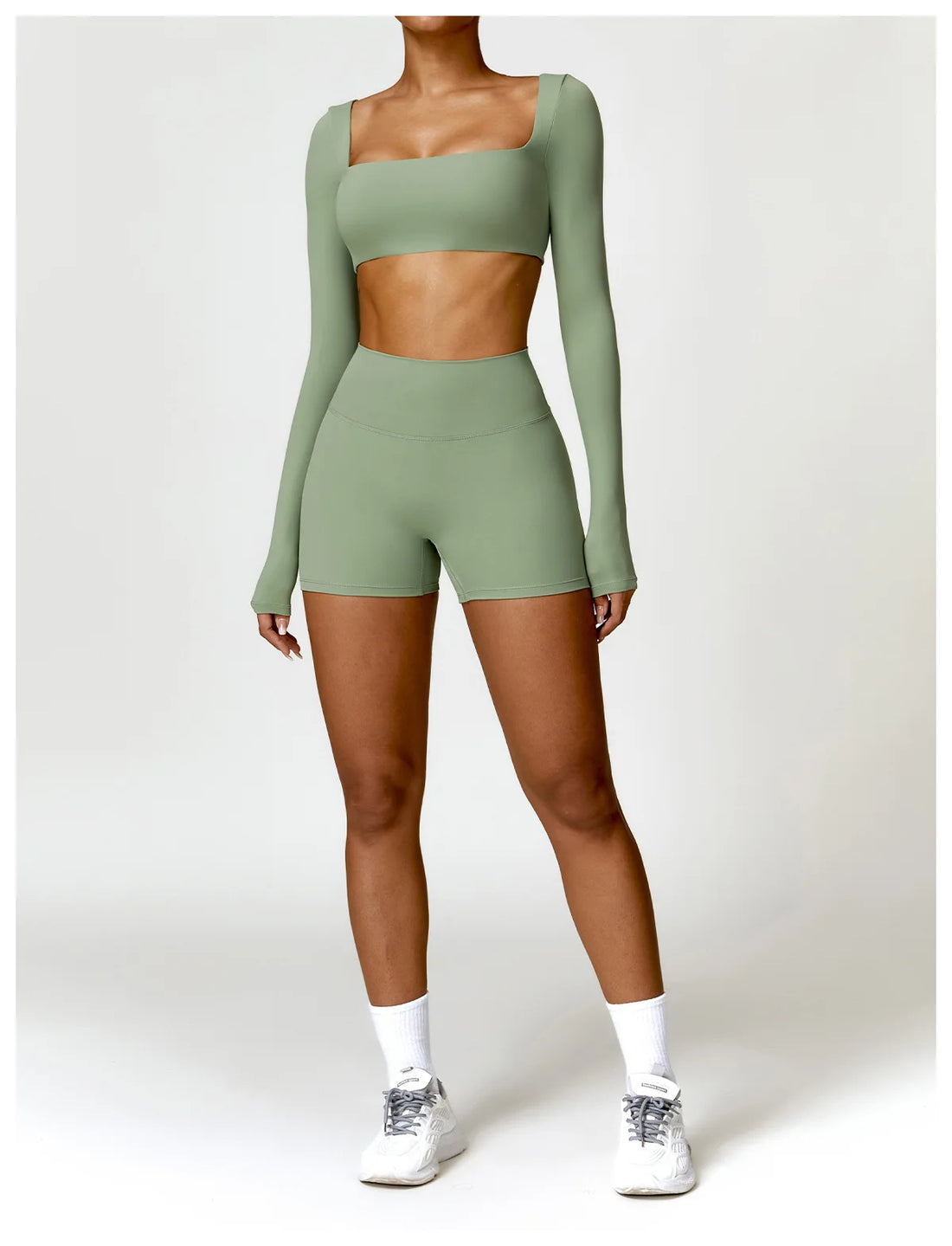 Women’s Quick-Dry Long Sleeve Sports Crop Top