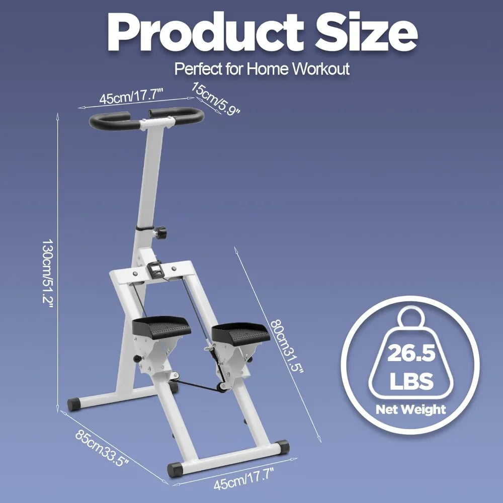 Adjustable Height Stair Stepper with Handlebars