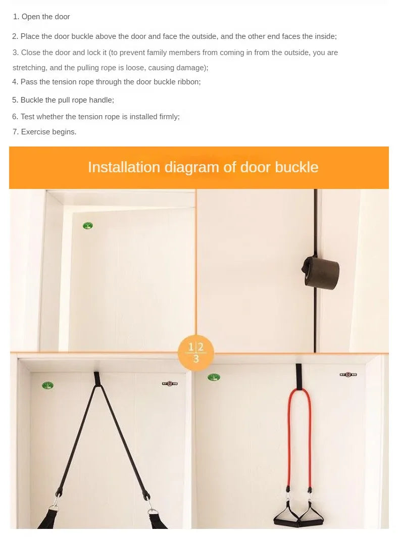 Elastic Resistance Bands Door Anchor – Fitness Tube Holder for Home Workout Training