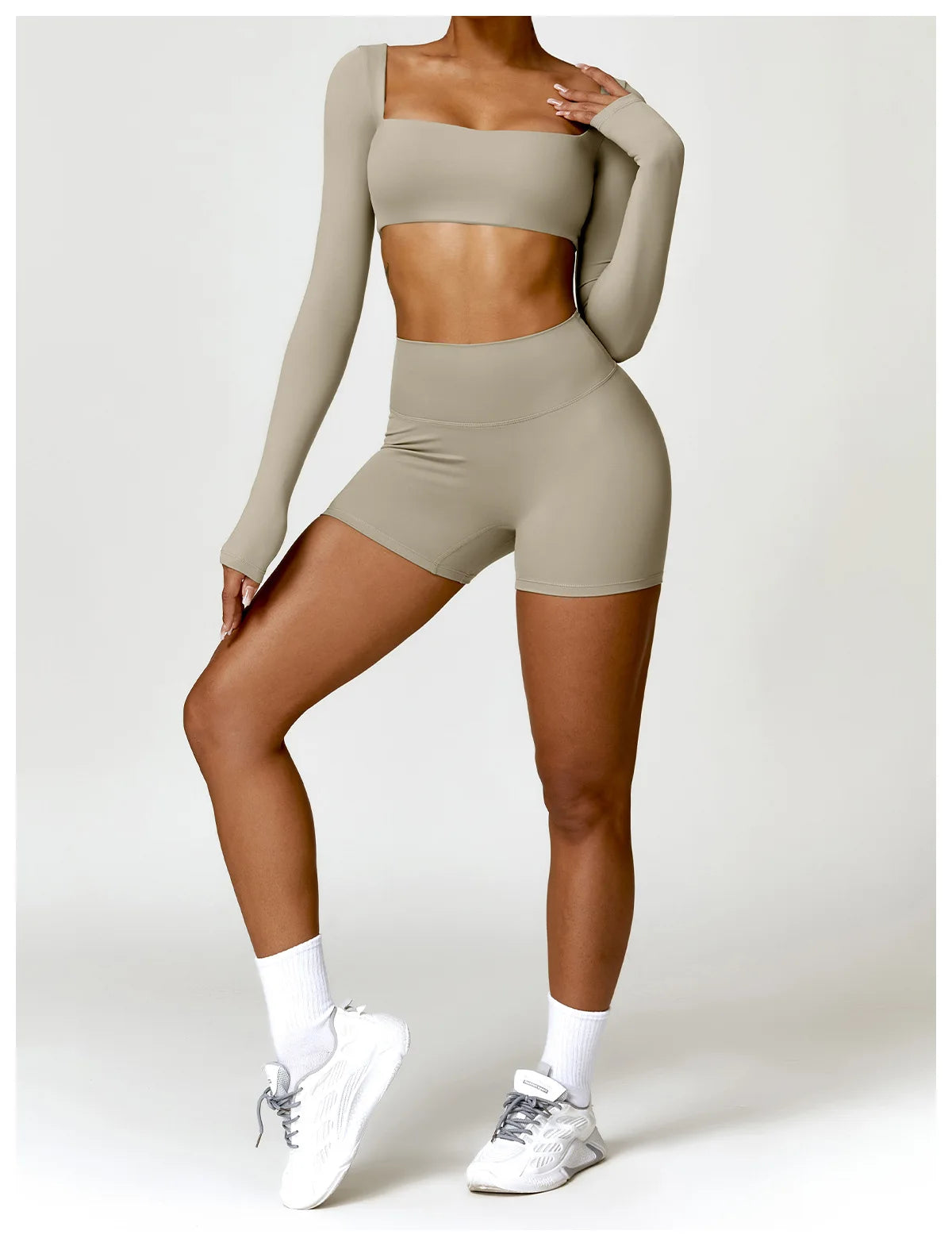 Women’s Quick-Dry Long Sleeve Sports Crop Top