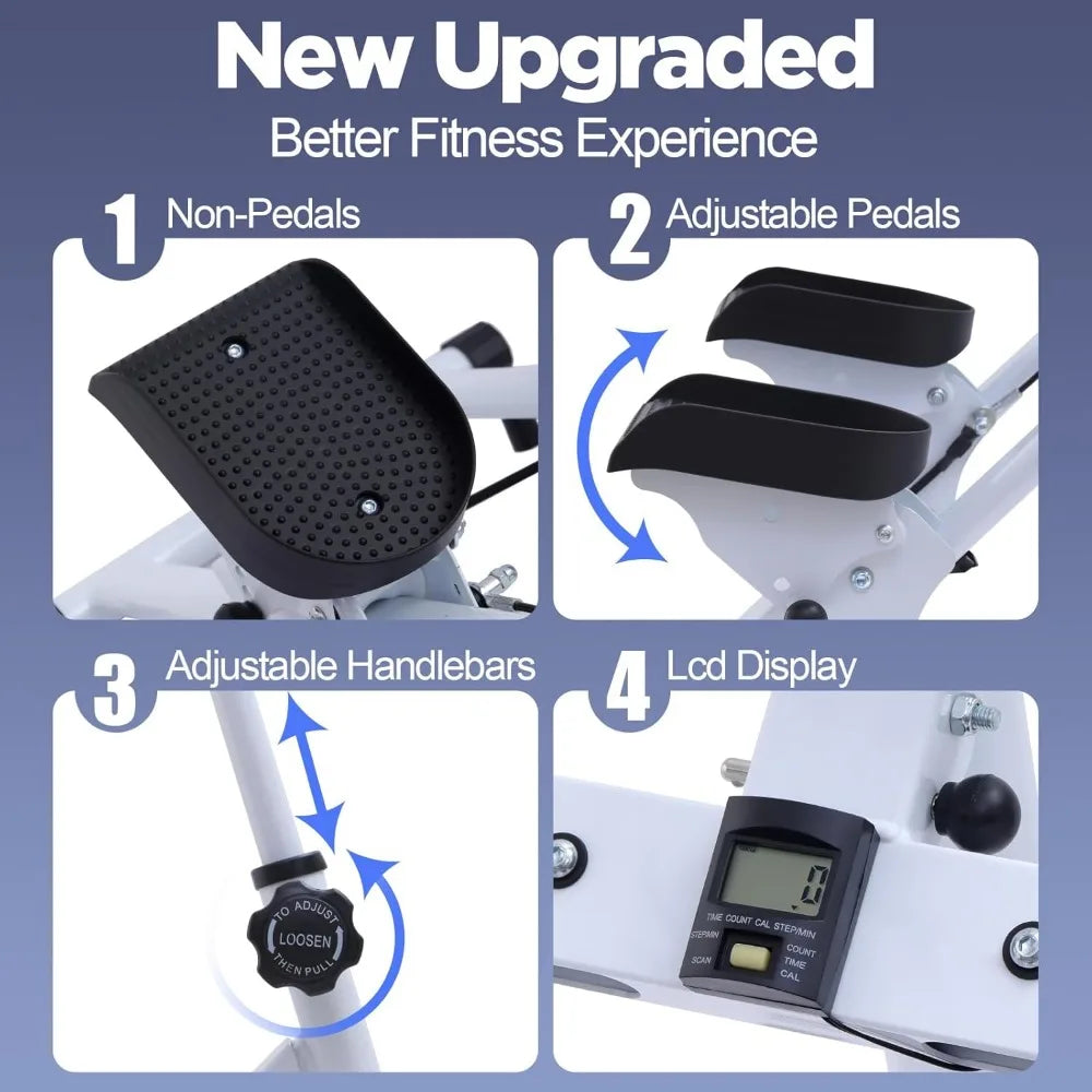 Adjustable Height Stair Stepper with Handlebars