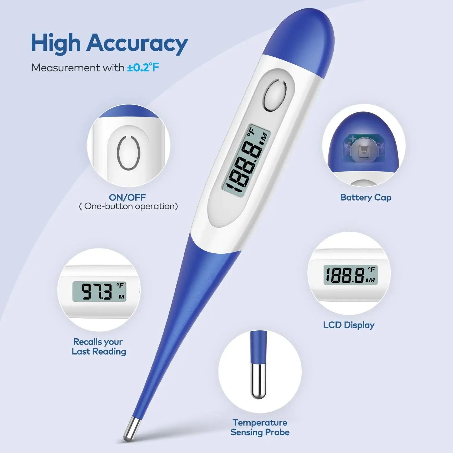 Digital Oral Thermometer for Adults