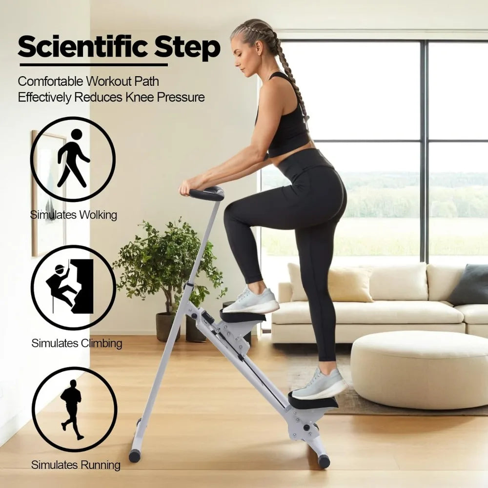 Adjustable Height Stair Stepper with Handlebars