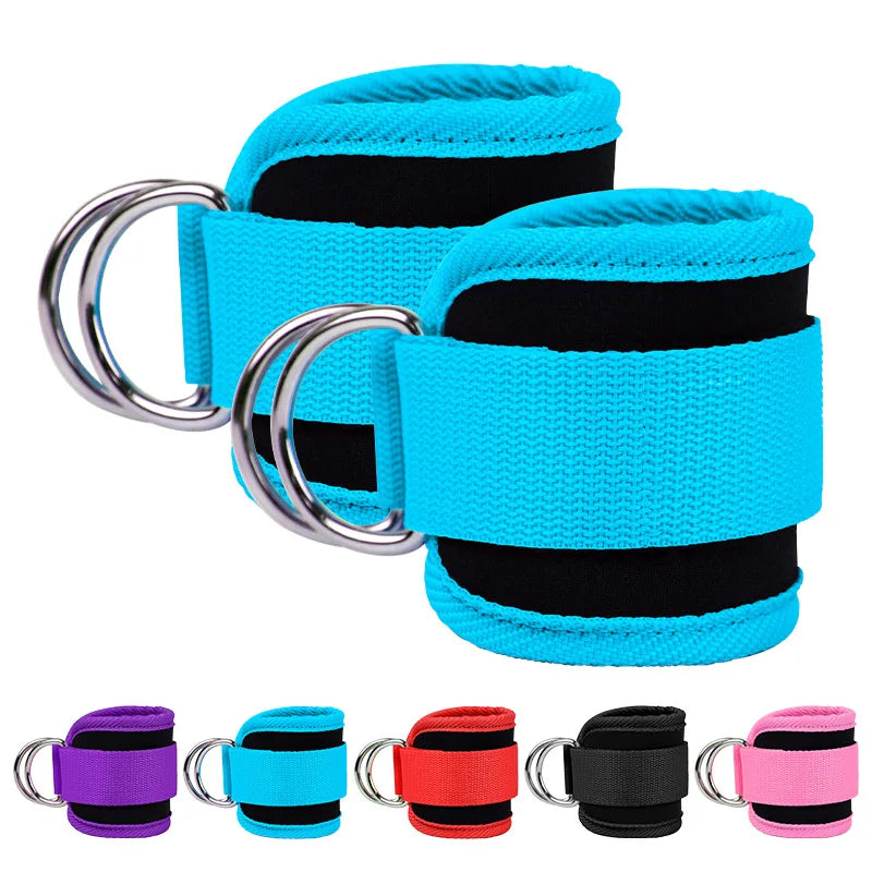 Adjustable Gym Ankle Straps with Double D-Ring