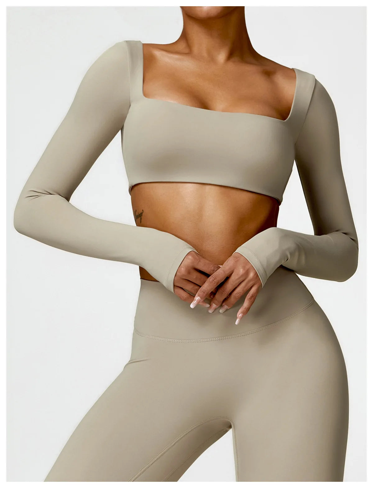 Women’s Quick-Dry Long Sleeve Sports Crop Top