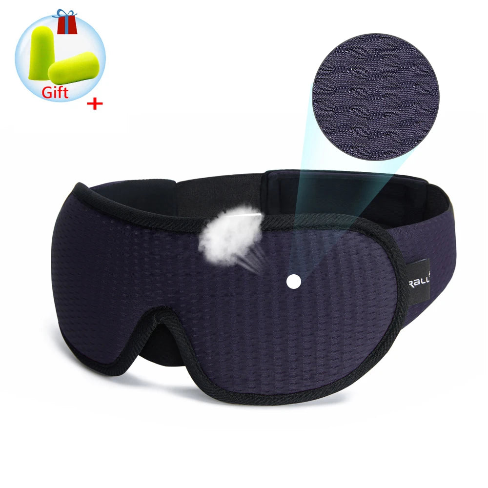 3D Contoured Sleeping Mask – Soft Breathable Eye Mask for Travel & Night Sleep