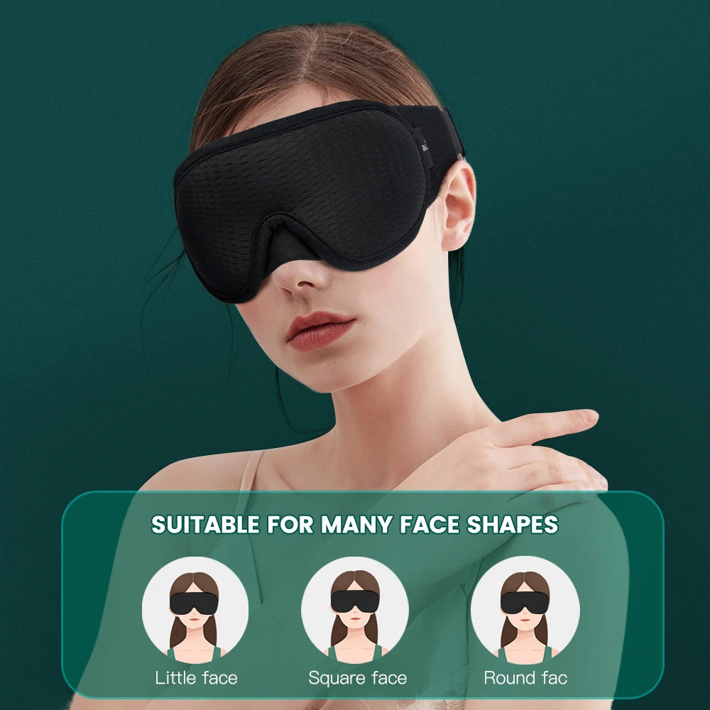 3D Contoured Sleeping Mask – Soft Breathable Eye Mask for Travel & Night Sleep