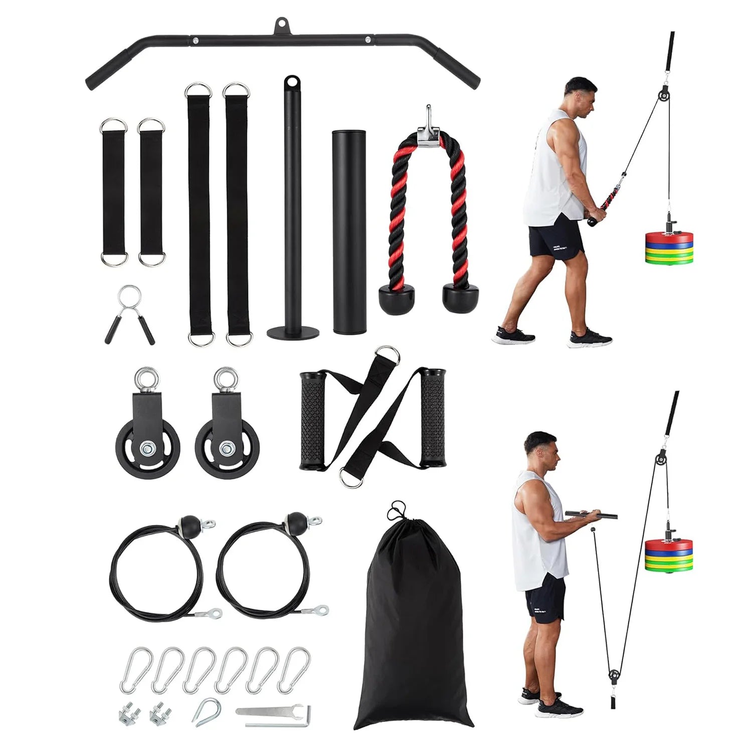 Home Gym Pulley Cable System Set