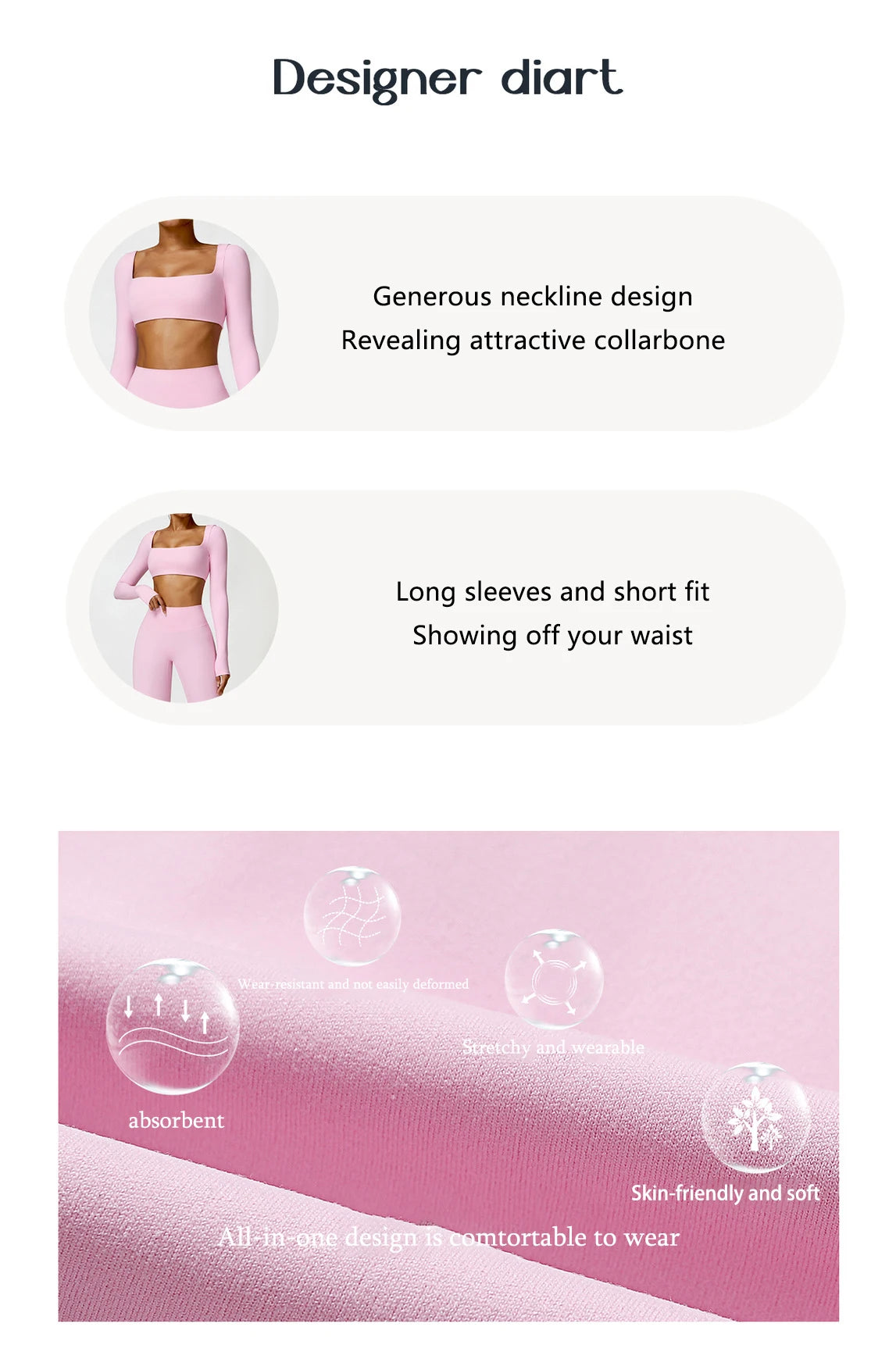 Women’s Quick-Dry Long Sleeve Sports Crop Top