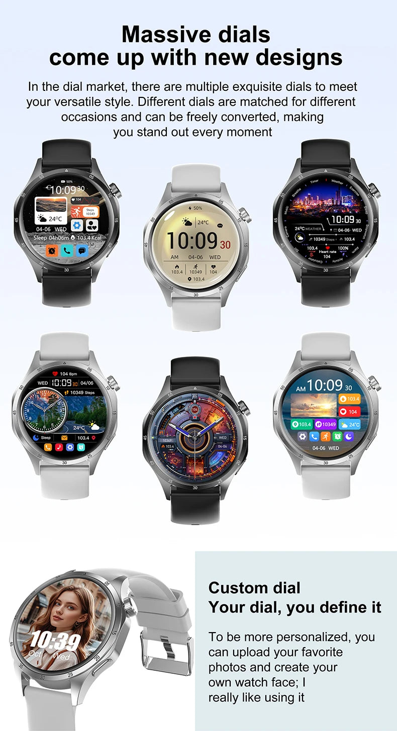 2025 Men’s AMOLED Bluetooth Smartwatch