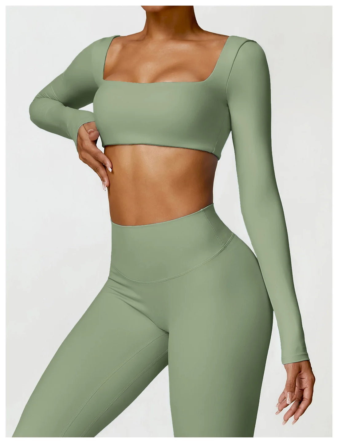 Women’s Quick-Dry Long Sleeve Sports Crop Top
