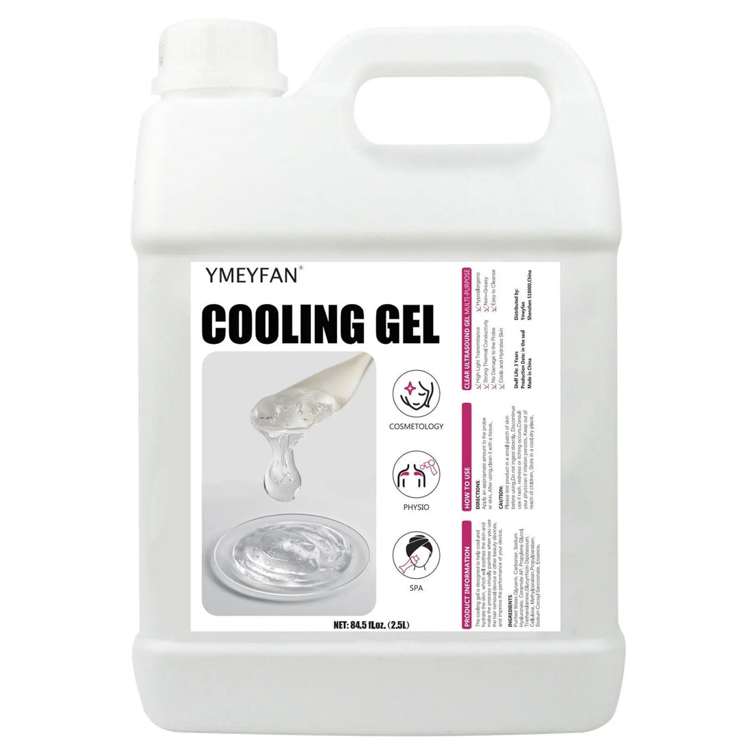 2.5L Gel Conductor Radiofrecuency Cavitacion Clear Contact Gel for Ultrasound Beauty Face and Body Skin Care