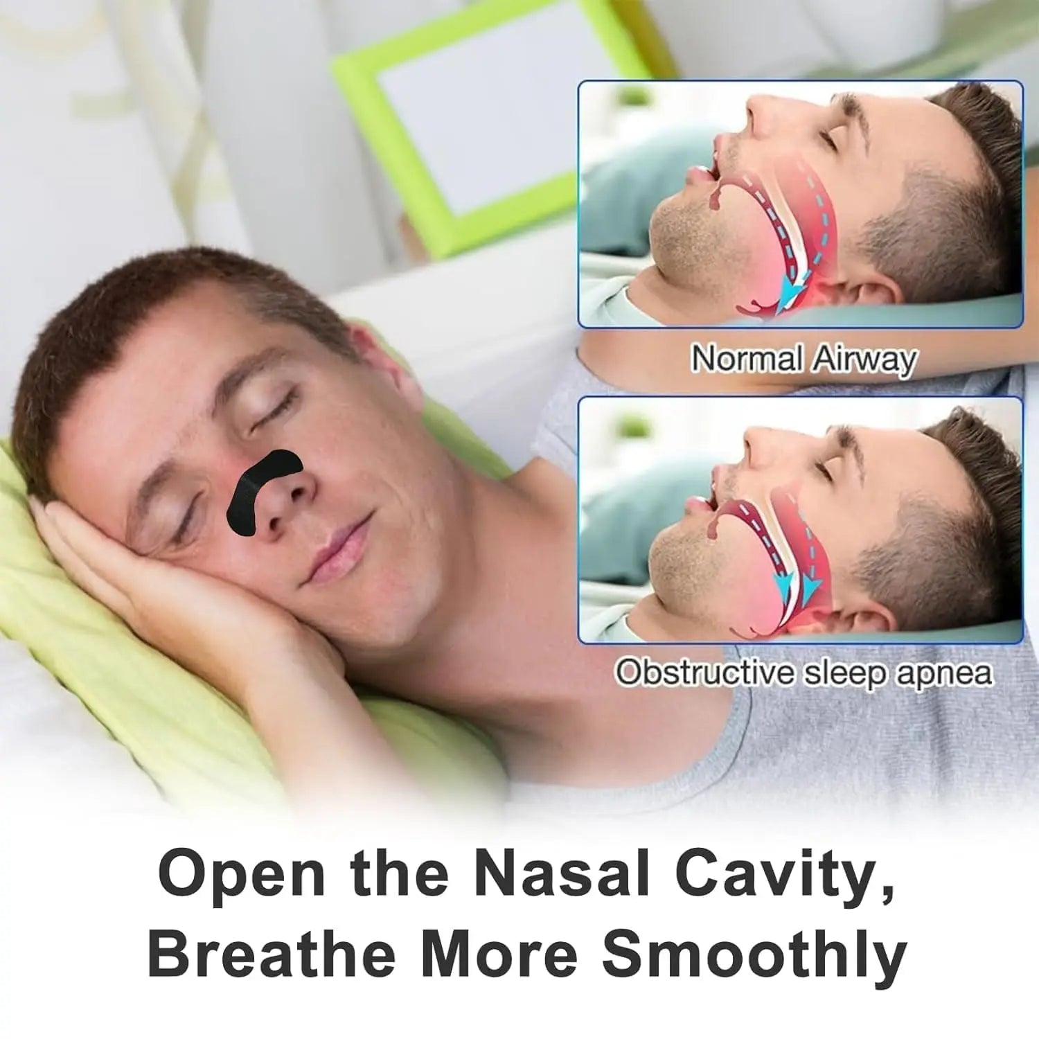 Anti Snoring Nose Strips – Breathable Nasal Patch for Better Sleep & Breathing Correction