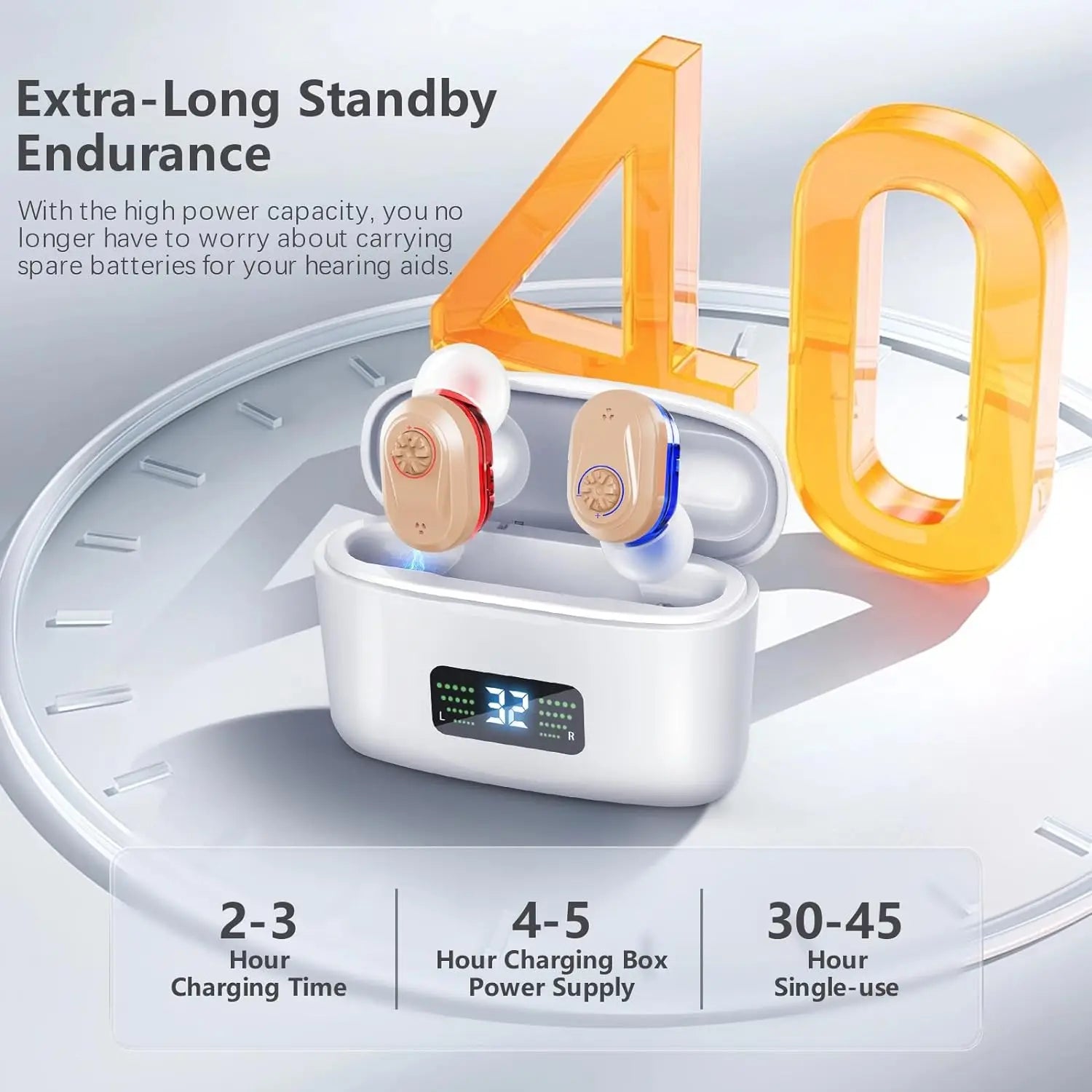 Wireless Mini Hearing Aid with Charging Case