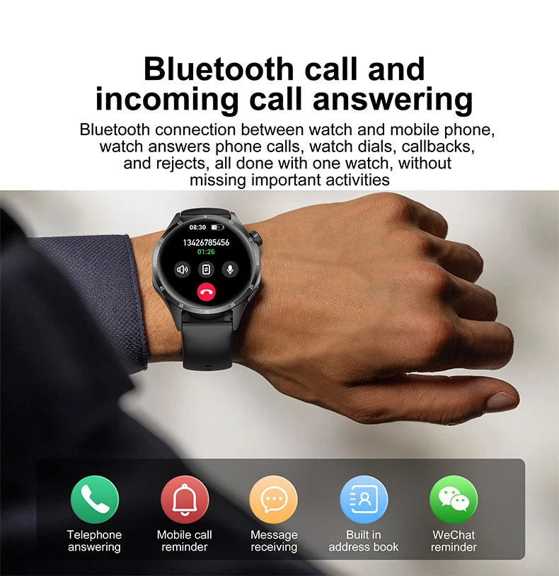 2025 Men’s AMOLED Bluetooth Smartwatch