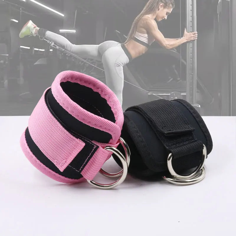 Adjustable Gym Ankle Straps with Double D-Ring